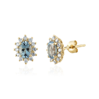 Aquamarine with diamond studs model S0005
